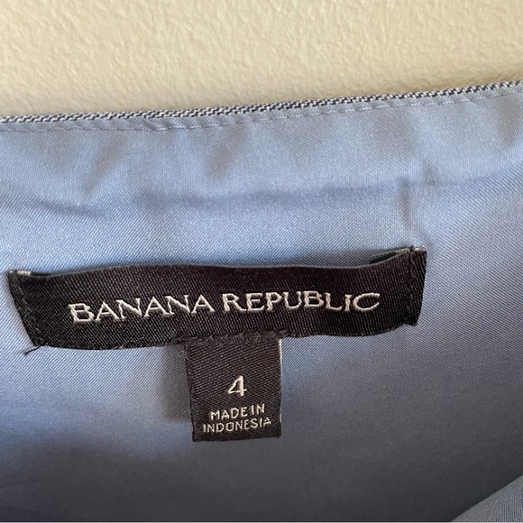 Banana Republic Chambray Off The Shoulder Knee Length Dress Size 4 - Picture 2 of 11